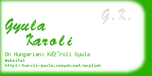 gyula karoli business card